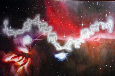 Destiny or Fate 72"x46" Oil on Canvass $1000